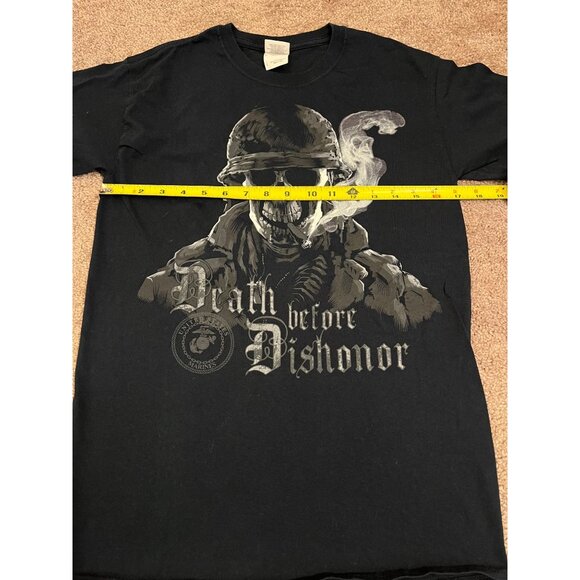 Death Before Dishonor Graphic T-Shirt Black Gildan Heavy Cotton Unisex Size S - Picture 3 of 10